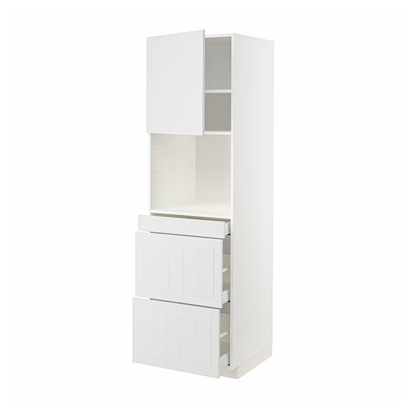 METOD / MAXIMERA Mobile alt micro com/anta/3cassetti, bianco/Stensund bianco, 60x60x200 cm