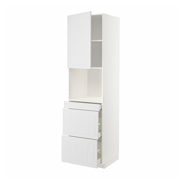 METOD / MAXIMERA Mobile alt micro com/anta/3cassetti, bianco/Stensund bianco, 60x60x220 cm