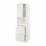 METOD / MAXIMERA Mobile alt micro com/anta/3cassetti, bianco/Stensund bianco, 60x60x220 cm