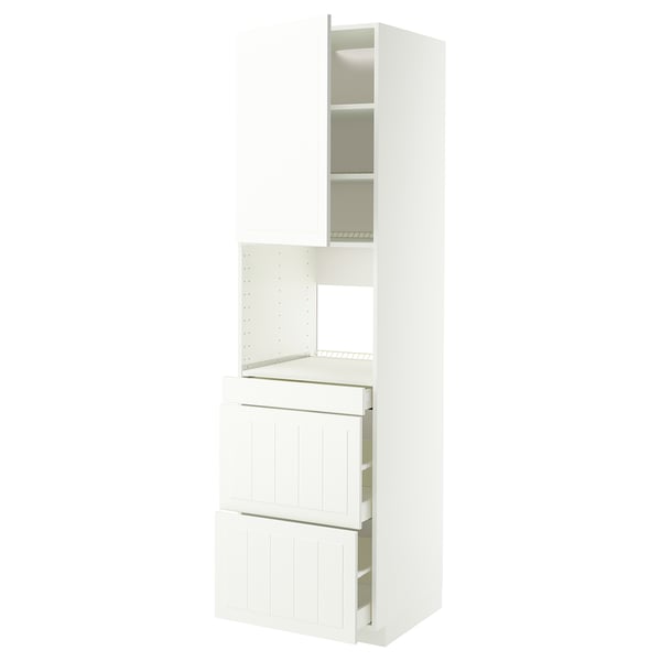 METOD / MAXIMERA Mobile alt micro com/anta/3cassetti, bianco/Stensund bianco, 60x60x220 cm