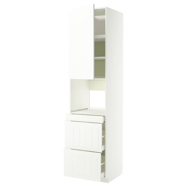 METOD / MAXIMERA Mobile alt micro com/anta/3cassetti, bianco/Stensund bianco, 60x60x240 cm