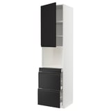 METOD / MAXIMERA Mobile alt micro com/anta/3cassetti, bianco/Upplöv antracite opaco, 60x60x240 cm
