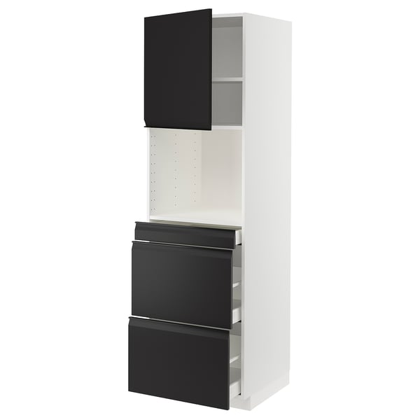 METOD / MAXIMERA Mobile alt micro com/anta/3cassetti, bianco/Upplöv antracite opaco, 60x60x200 cm