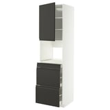 METOD / MAXIMERA Mobile alt micro com/anta/3cassetti, bianco/Upplöv antracite opaco, 60x60x220 cm