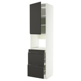 METOD / MAXIMERA Mobile alt micro com/anta/3cassetti, bianco/Upplöv antracite opaco, 60x60x240 cm