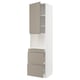 METOD / MAXIMERA Mobile alt micro com/anta/3cassetti, bianco/Upplöv beige scuro opaco, 60x60x240 cm