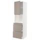 METOD / MAXIMERA Mobile alt micro com/anta/3cassetti, bianco/Upplöv beige scuro opaco, 60x60x220 cm