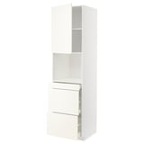 METOD / MAXIMERA Mobile alt micro com/anta/3cassetti, bianco/Vallstena bianco, 60x60x220 cm
