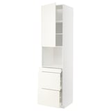 METOD / MAXIMERA Mobile alt micro com/anta/3cassetti, bianco/Vallstena bianco, 60x60x240 cm