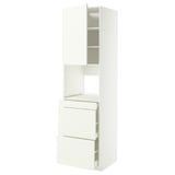 METOD / MAXIMERA Mobile alt micro com/anta/3cassetti, bianco/Vallstena bianco, 60x60x220 cm