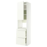 METOD / MAXIMERA Mobile alt micro com/anta/3cassetti, bianco/Vallstena bianco, 60x60x240 cm