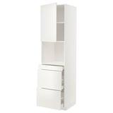 METOD / MAXIMERA Mobile alt micro com/anta/3cassetti, bianco/Veddinge bianco, 60x60x220 cm