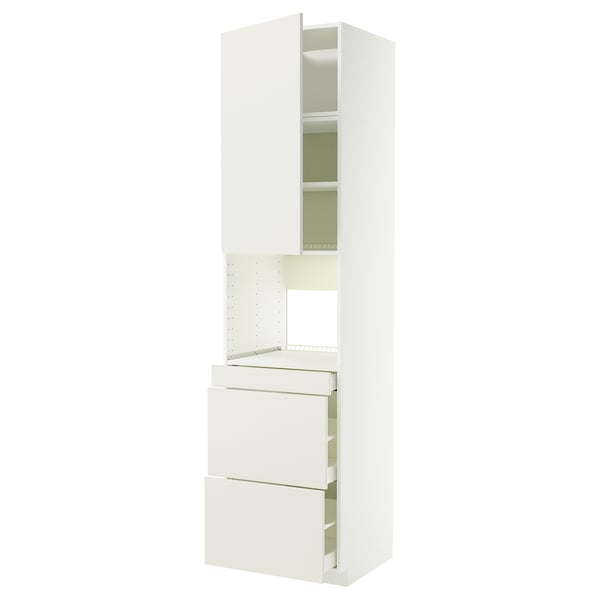 METOD / MAXIMERA Mobile alt micro com/anta/3cassetti, bianco/Veddinge bianco, 60x60x240 cm