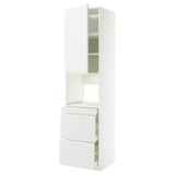 METOD / MAXIMERA Mobile alt micro com/anta/3cassetti, bianco/Voxtorp bianco opaco, 60x60x240 cm