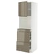 METOD / MAXIMERA Mobile alt micro com/anta/3cassetti, bianco/Voxtorp grigio-marrone scuro lucido, 60x60x200 cm