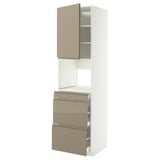 METOD / MAXIMERA Mobile alt micro com/anta/3cassetti, bianco/Voxtorp grigio-marrone scuro lucido, 60x60x220 cm