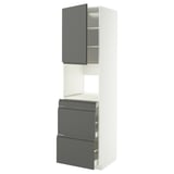 METOD / MAXIMERA Mobile alt micro com/anta/3cassetti, bianco/Voxtorp grigio scuro, 60x60x220 cm