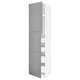 METOD / MAXIMERA Mobile alto con 2 ante/4 cassetti, bianco/Bodbyn grigio, 60x60x240 cm