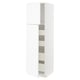 METOD / MAXIMERA Mobile alto con 2 ante/4 cassetti, bianco Enköping/bianco effetto legno, 60x60x200 cm