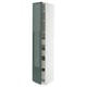 Opzione: METOD / MAXIMERA Mobile alto con 2 ante/4 cassetti, bianco/Kallarp grigio-verde scuro lucido, 40x60x220 cm