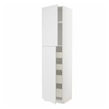 METOD / MAXIMERA Mobile alto con 2 ante/4 cassetti, bianco/Stensund bianco, 60x60x240 cm