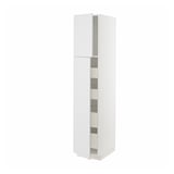 METOD / MAXIMERA Mobile alto con 2 ante/4 cassetti, bianco/Stensund bianco, 40x60x200 cm