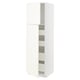 METOD / MAXIMERA Mobile alto con 2 ante/4 cassetti, bianco/Vallstena bianco, 60x60x200 cm
