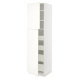METOD / MAXIMERA Mobile alto con 2 ante/4 cassetti, bianco/Vallstena bianco, 60x60x220 cm