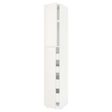 METOD / MAXIMERA Mobile alto con 2 ante/4 cassetti, bianco/Veddinge bianco, 40x60x240 cm