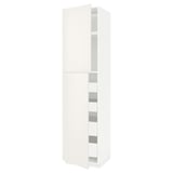 METOD / MAXIMERA Mobile alto con 2 ante/4 cassetti, bianco/Veddinge bianco, 60x60x240 cm