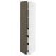 METOD / MAXIMERA Mobile alto con cassetti, bianco/Havstorp marrone-beige, 40x60x200 cm