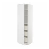 METOD / MAXIMERA Mobile alto con cassetti, bianco/Stensund bianco, 60x60x200 cm