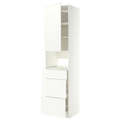 METOD / MAXIMERA Mobile alto elettrodomest incasso, bianco/Aspudden bianco opaco, 60x60x240 cm