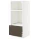 METOD / MAXIMERA Mobile alto elettrodomest incasso, bianco/Havstorp marrone-beige, 60x60x140 cm