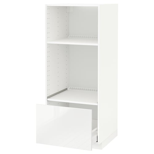 METOD / MAXIMERA Mobile alto elettrodomest incasso, bianco/Ringhult bianco, 60x60x140 cm