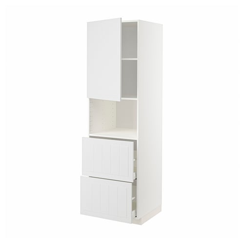 METOD / MAXIMERA Mobile alto micro/anta/2cassetti, bianco/Stensund bianco, 60x60x200 cm