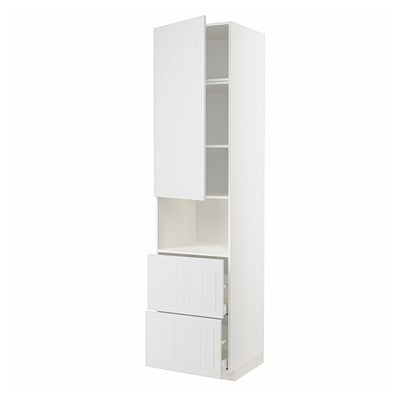 METOD / MAXIMERA Mobile alto micro/anta/2cassetti, bianco/Stensund bianco, 60x60x240 cm