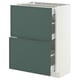 METOD / MAXIMERA Mobile base/2 frontali/3 cassetti, bianco/Aspudden grigio scuro-verde, 60x37 cm