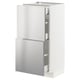 METOD / MAXIMERA Mobile base/2frontali/3cassetti, bianco/Vårsta inox, 40x37 cm