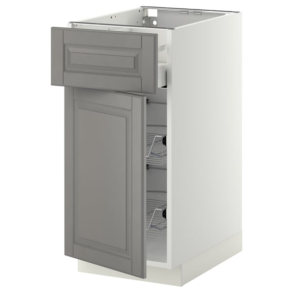 METOD / MAXIMERA Mobile base, cestello/cassetto/anta, bianco/Bodbyn grigio, 40x60 cm