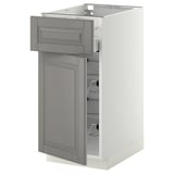 METOD / MAXIMERA Mobile base, cestello/cassetto/anta, bianco/Bodbyn grigio, 40x60 cm