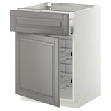 METOD / MAXIMERA Mobile base, cestello/cassetto/anta, bianco/Bodbyn grigio, 60x60 cm