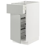 METOD / MAXIMERA Mobile base, cestello/cassetto/anta, bianco/Havstorp grigio chiaro, 40x60 cm