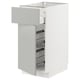 METOD / MAXIMERA Mobile base, cestello/cassetto/anta, bianco/Havstorp grigio chiaro, 40x60 cm