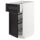 METOD / MAXIMERA Mobile base, cestello/cassetto/anta, bianco/Lerhyttan mordente nero, 40x60 cm