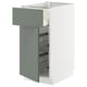 METOD / MAXIMERA Mobile base, cestello/cassetto/anta, bianco/Nickebo grigio-verde opaco, 40x60 cm