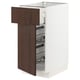 METOD / MAXIMERA Mobile base, cestello/cassetto/anta, bianco/Sinarp marrone, 40x60 cm