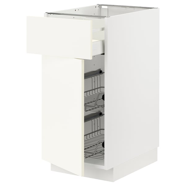 METOD / MAXIMERA Mobile base, cestello/cassetto/anta, bianco/Vallstena bianco, 40x60 cm