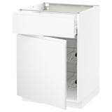 METOD / MAXIMERA Mobile base, cestello/cassetto/anta, bianco/Voxtorp bianco opaco, 60x60 cm
