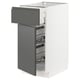 METOD / MAXIMERA Mobile base, cestello/cassetto/anta, bianco/Voxtorp grigio scuro, 40x60 cm
